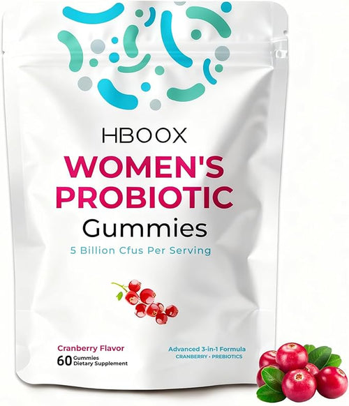 Women's Probiotic Gummies, Cranberry Flavor, 60 Count, with 5 Billion CFUs, Feminine Balance Support for pH, Yeast & Flora Health